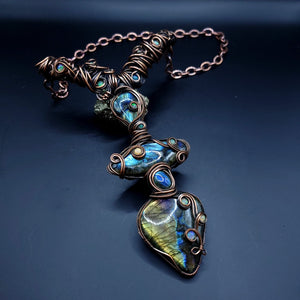 Labradorite/Opal Statement Pendant