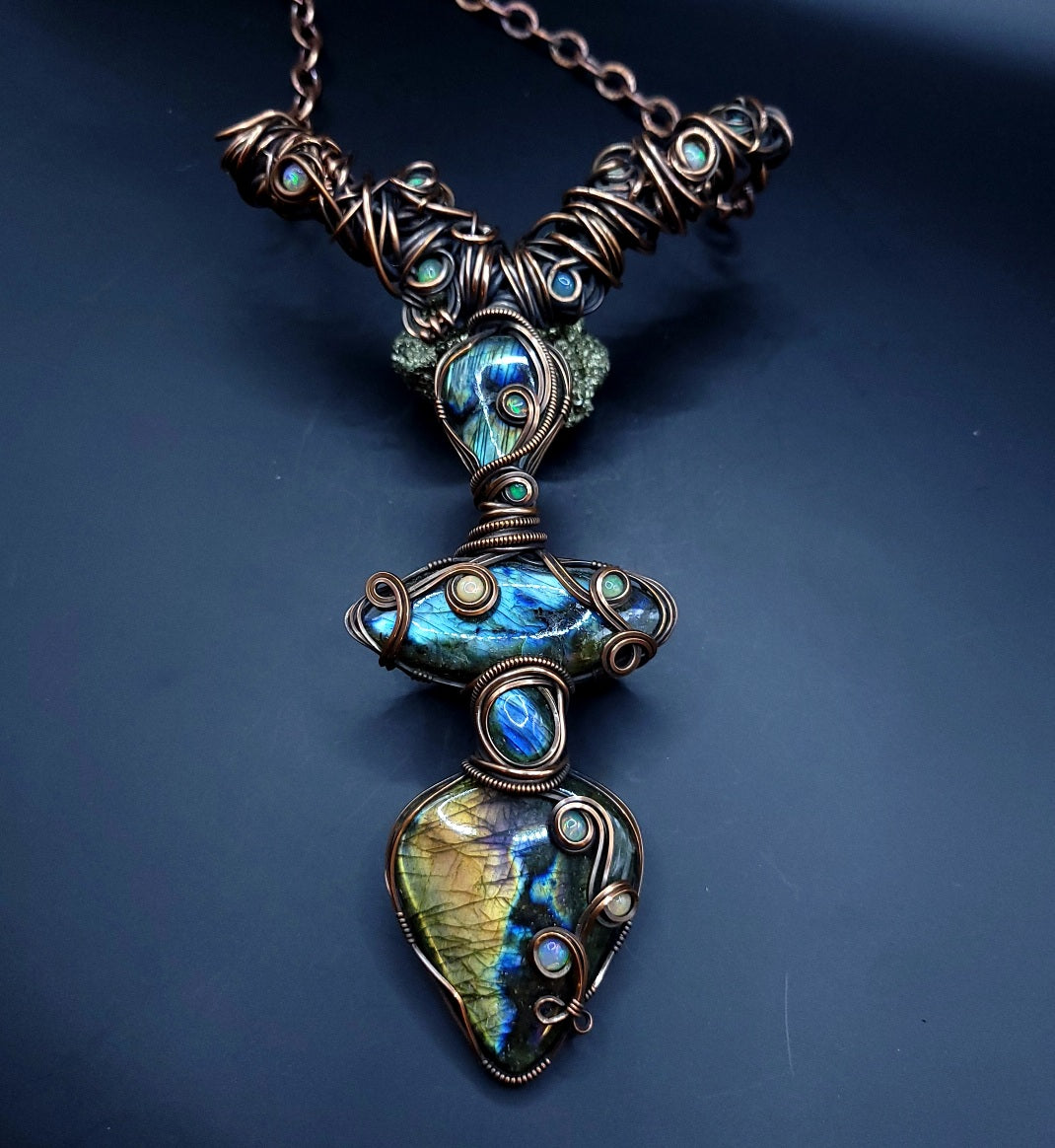 Labradorite/Opal Statement Pendant