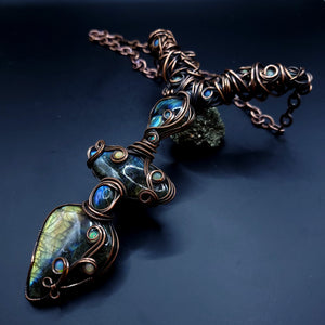 Labradorite/Opal Statement Pendant