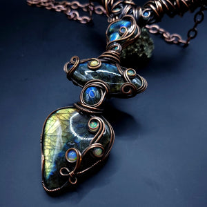 Labradorite/Opal Statement Pendant