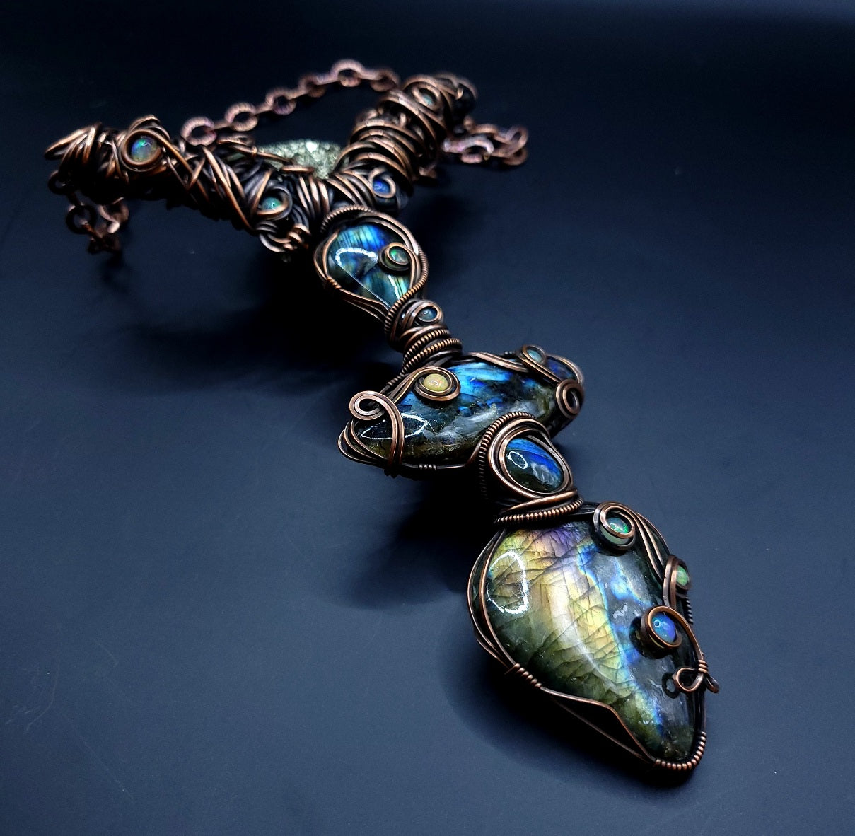 Labradorite/Opal Statement Pendant