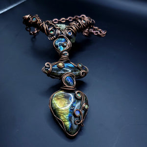 Labradorite/Opal Statement Pendant