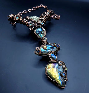 Labradorite/Opal Statement Pendant