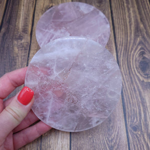 Rose Quartz Coaster 4"