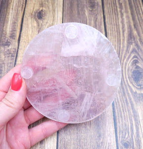 Rose Quartz Coaster 4"